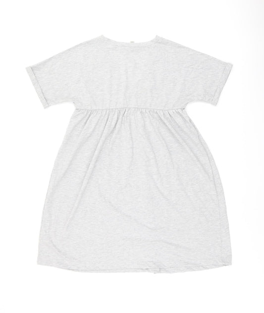 ASOS Womens Grey Polyester Shift Size 8 V-Neck Pullover
