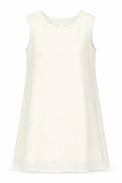 VERO MODA Womens White Floral Polyamide Shift Size M Boat Neck Button