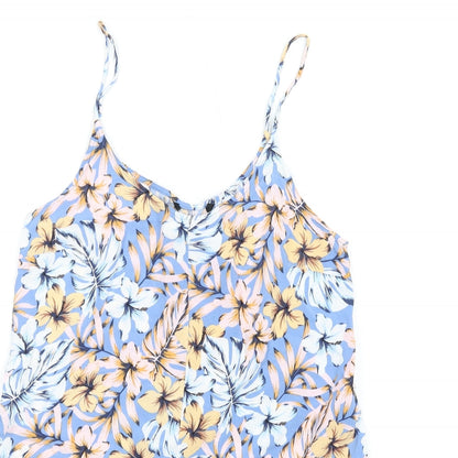 New Look Womens Multicoloured Floral Viscose Romper One-Piece Size 10 Pullover