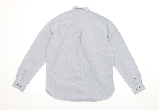 Austin Reed Mens Blue Check Cotton Dress Shirt Size M Collared Button