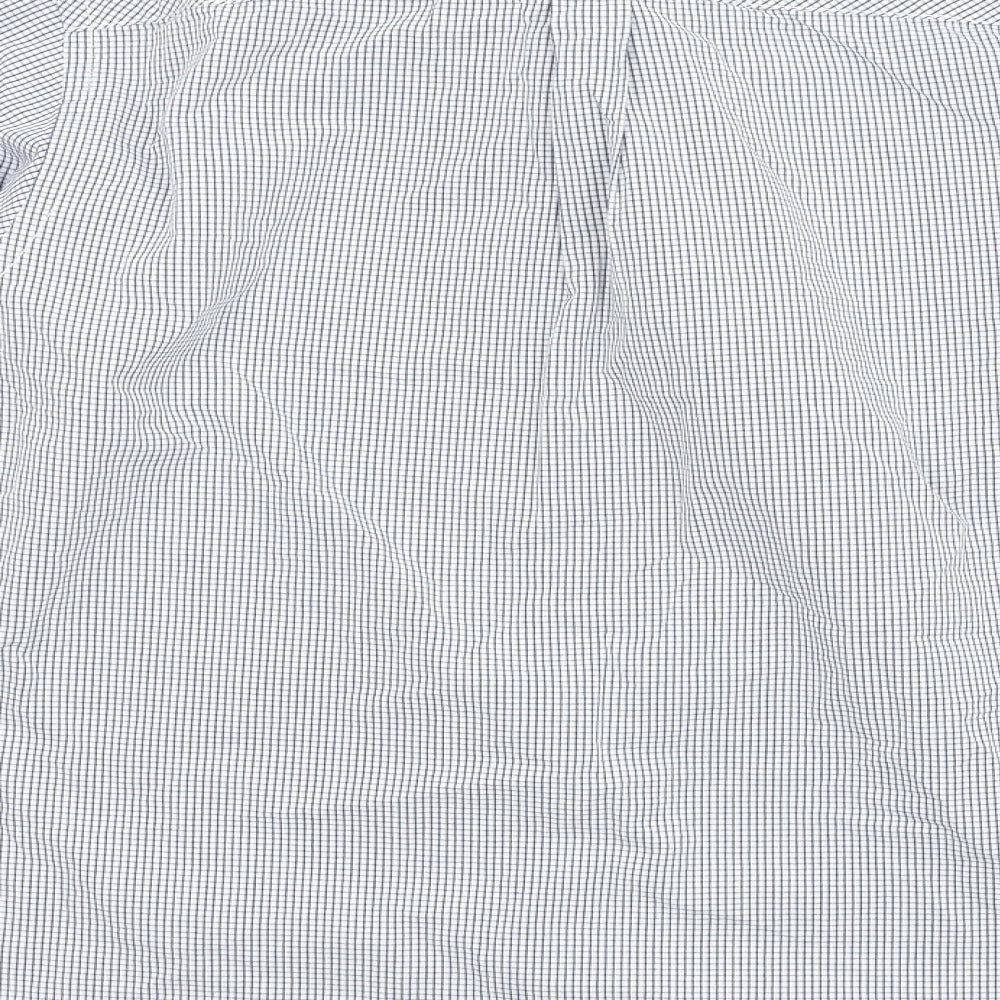 Austin Reed Mens Blue Check Cotton Dress Shirt Size M Collared Button