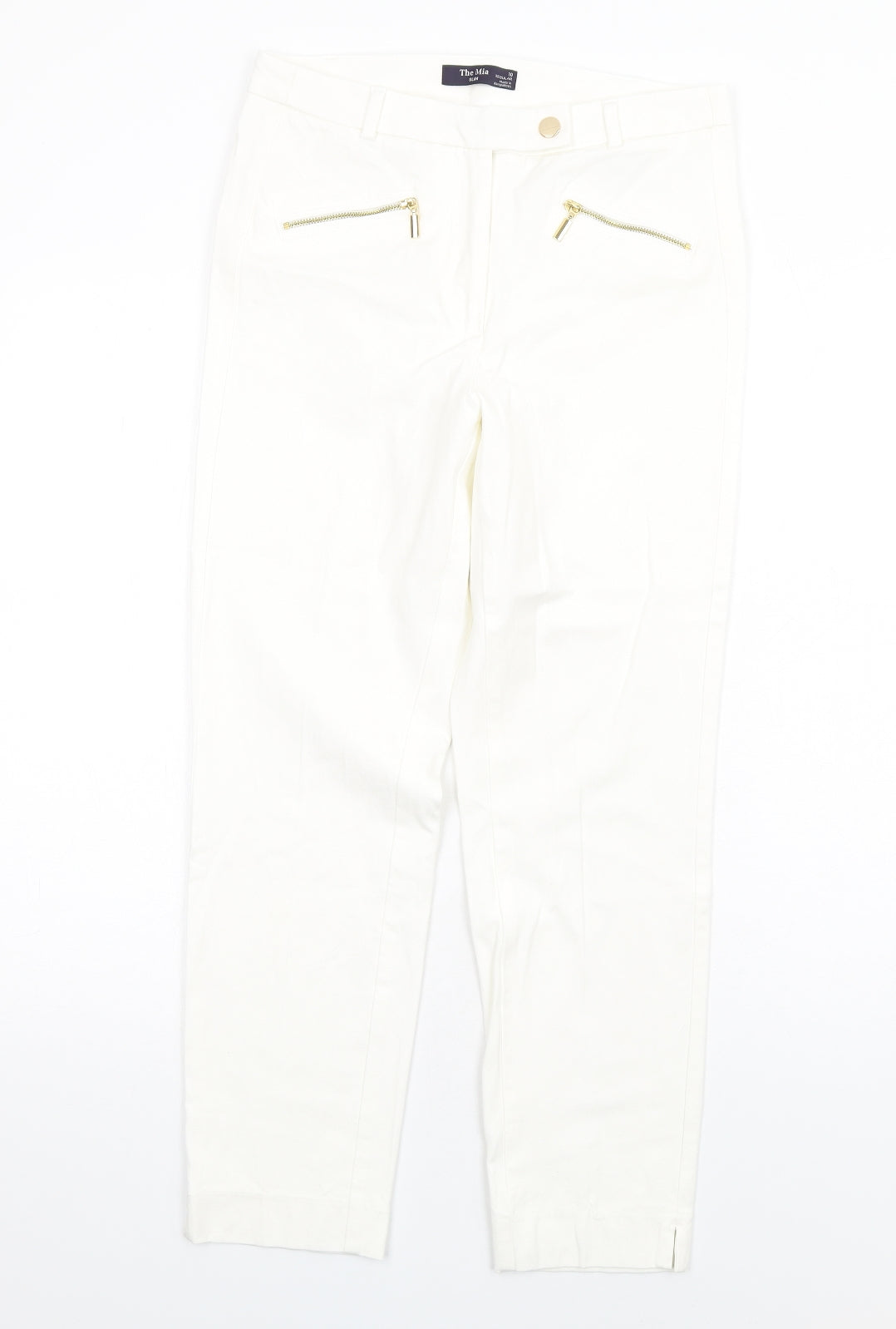 Womens UK Size 10 Marks and Spencer Slim Fit Tapered White Jeans