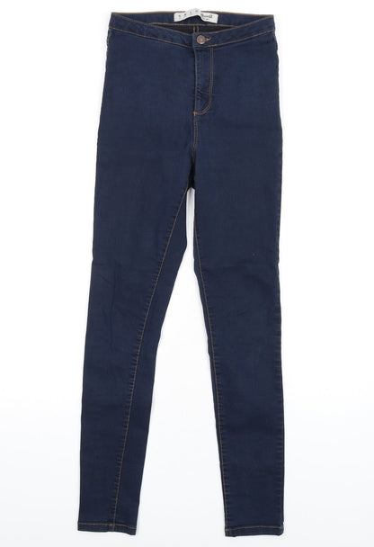 Denim & Co. Womens Blue Cotton Skinny Jeans Size 10 L30 in Regular Zip