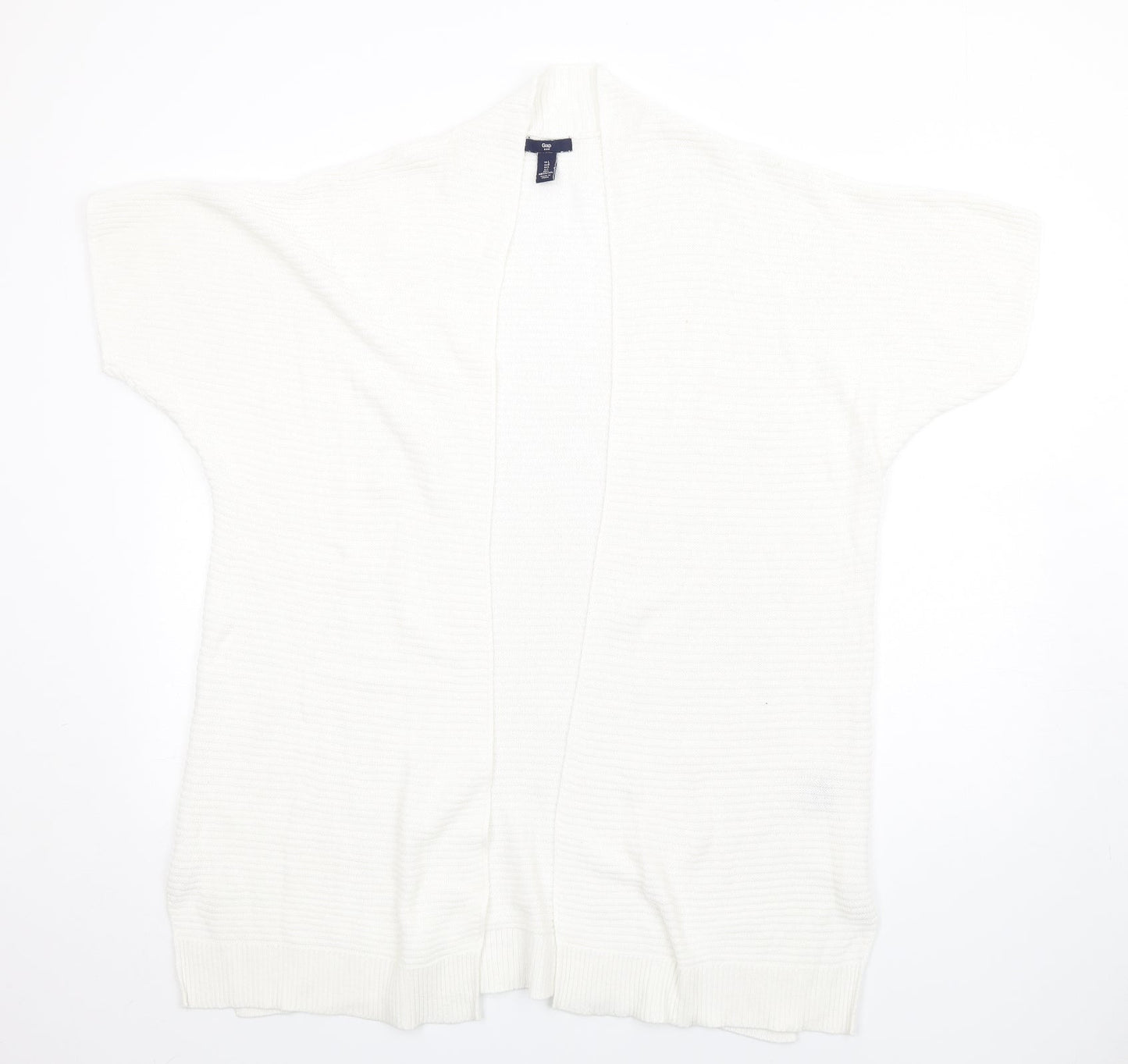 Gap Womens White V-Neck Cotton Cardigan Jumper Size L