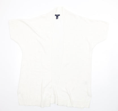 Gap Womens White V-Neck Cotton Cardigan Jumper Size L