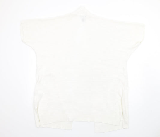 Gap Womens White V-Neck Cotton Cardigan Jumper Size L