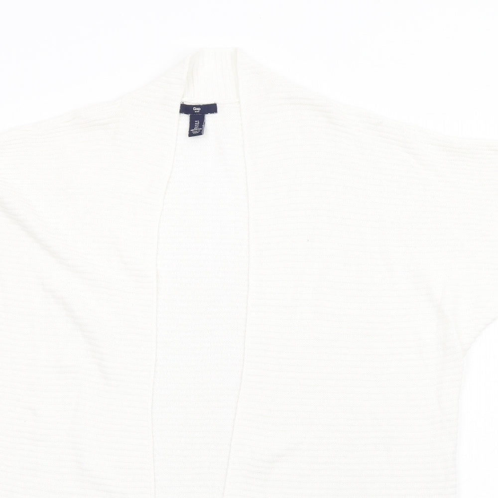 Gap Womens White V-Neck Cotton Cardigan Jumper Size L