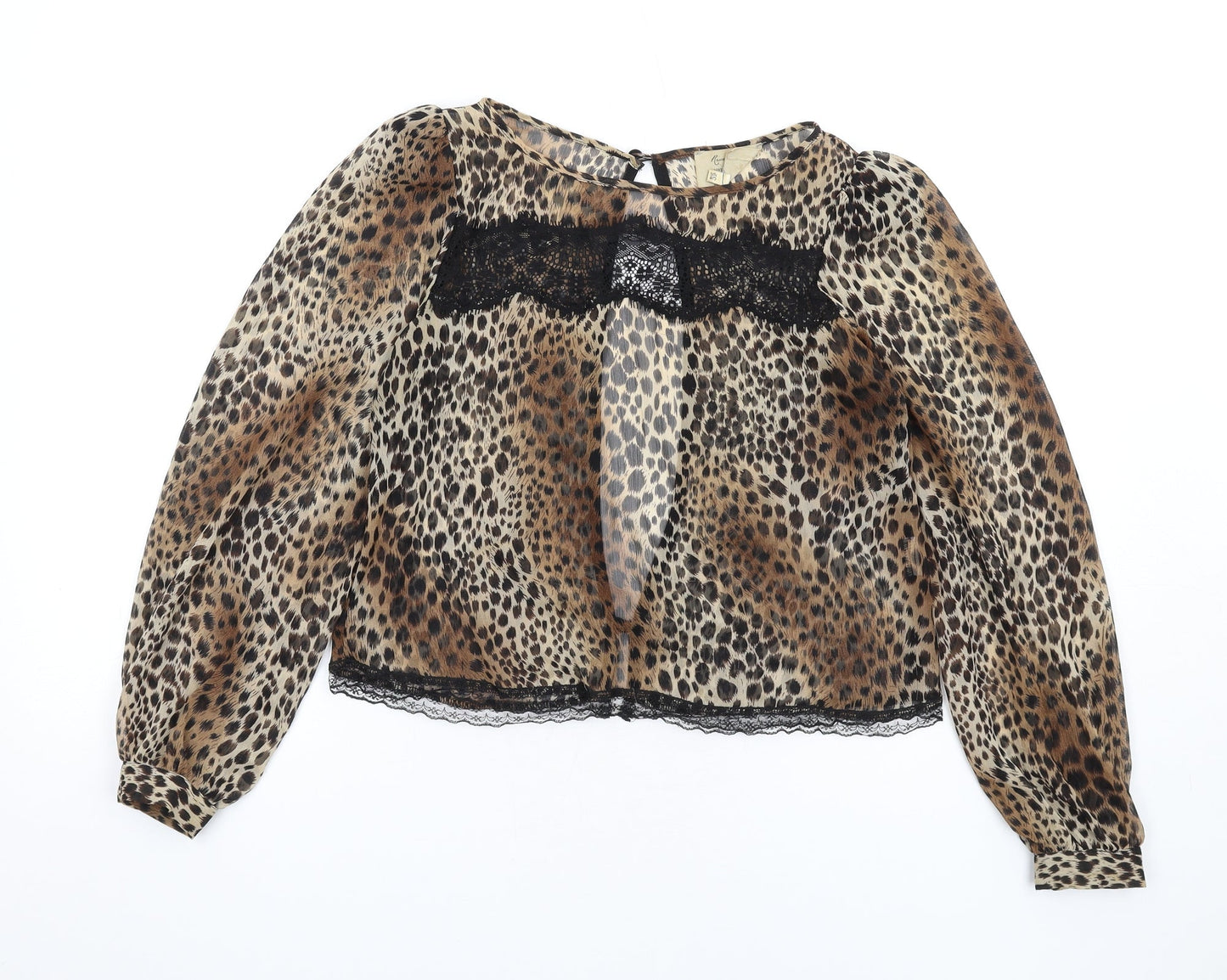 Womens UK Size 6 River Island Brown Basic Blouse