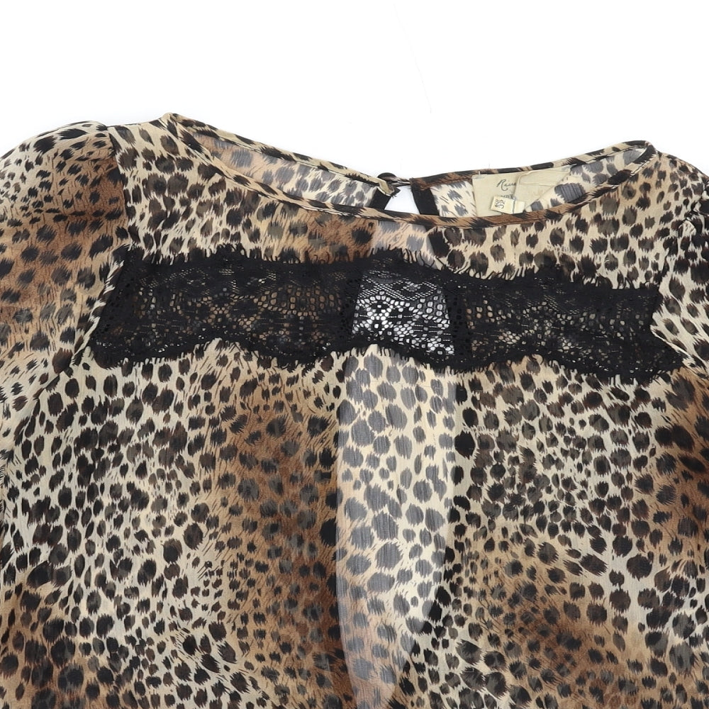 Womens UK Size 6 River Island Brown Basic Blouse