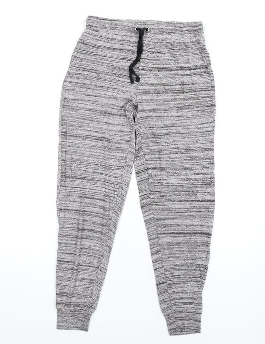 Topshop Womens Grey Viscose Jogger Trousers Size 8 L30 in Regular Drawstring