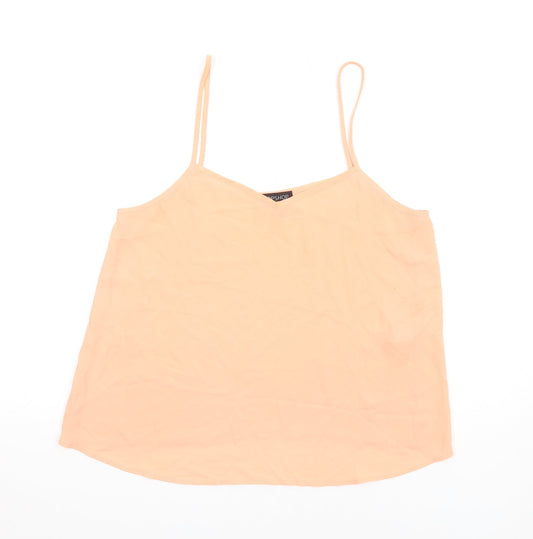 Womens UK Size 12 Topshop Orange Camisole T-Shirt