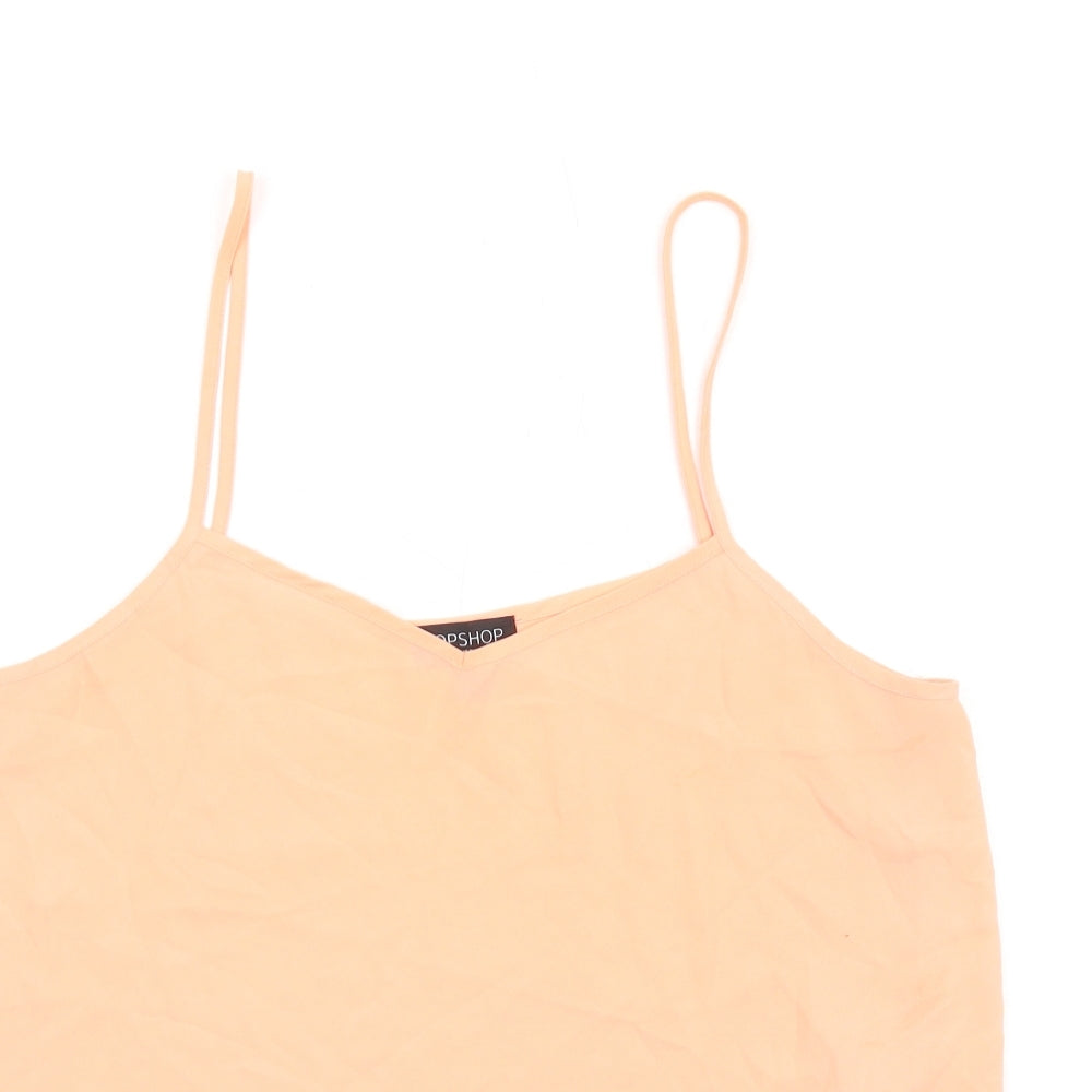 Womens UK Size 12 Topshop Orange Camisole T-Shirt
