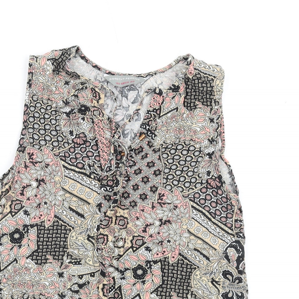 Womens UK Size 6 Dorothy Perkins Multicoloured Basic Tank
