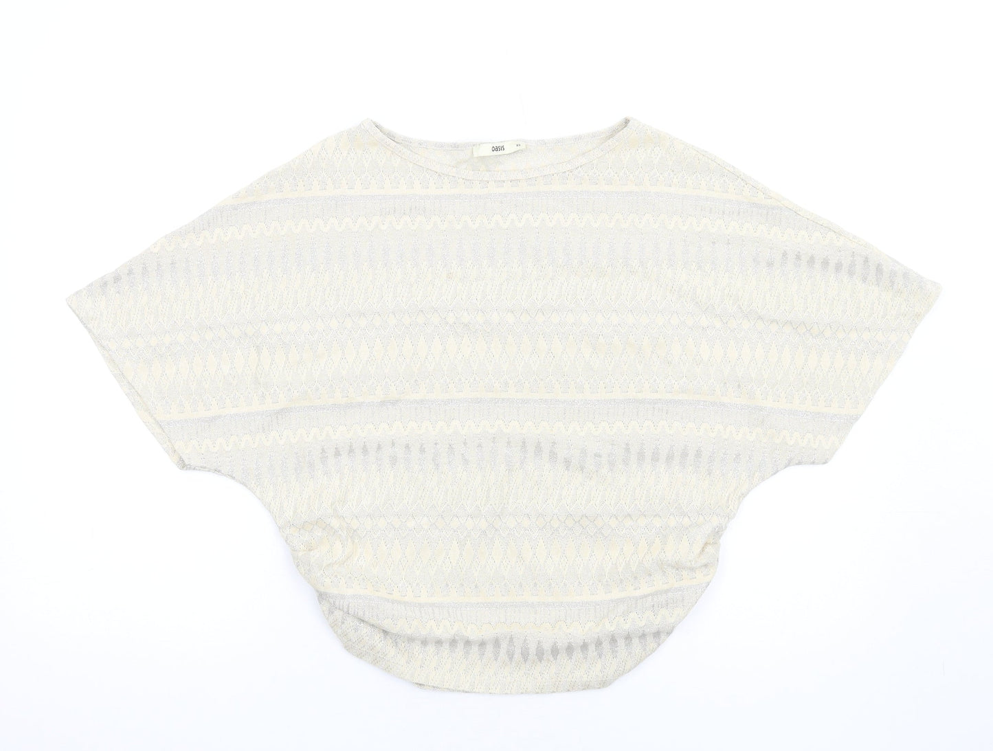 Womens UK Size XS Oasis Ivory Basic T-Shirt