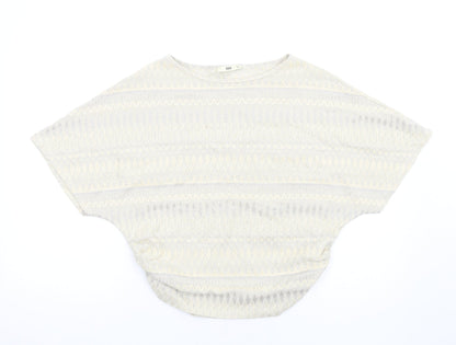 Womens UK Size XS Oasis Ivory Basic T-Shirt