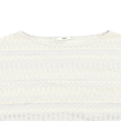 Womens UK Size XS Oasis Ivory Basic T-Shirt