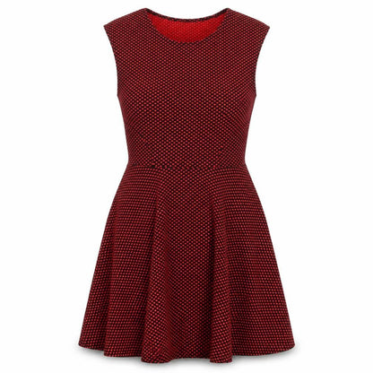 AX Paris Womens Red Polka Dot Polyester Skater Dress Size 8 Round Neck Pullover