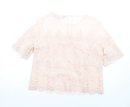Womens UK Size 14 Principles Pink Basic T-Shirt