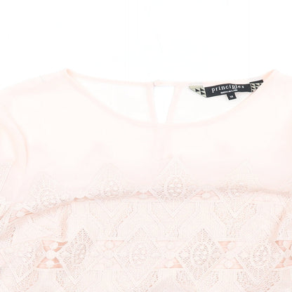 Womens UK Size 14 Principles Pink Basic T-Shirt