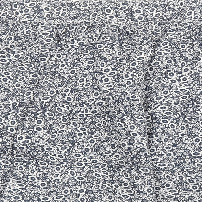 Marks and Spencer Womens Blue Floral Cotton Swing Skirt Size 22 - Elasticated Waist