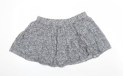 Marks and Spencer Womens Blue Floral Cotton Swing Skirt Size 22 - Elasticated Waist