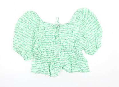 Womens UK Size 14 Marks and Spencer Green Basic Blouse