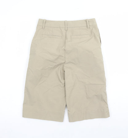 Marks and Spencer Womens Green Cotton Bermuda Shorts Size 6 L12 in Regular Zip