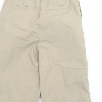 Marks and Spencer Womens Green Cotton Bermuda Shorts Size 6 L12 in Regular Zip