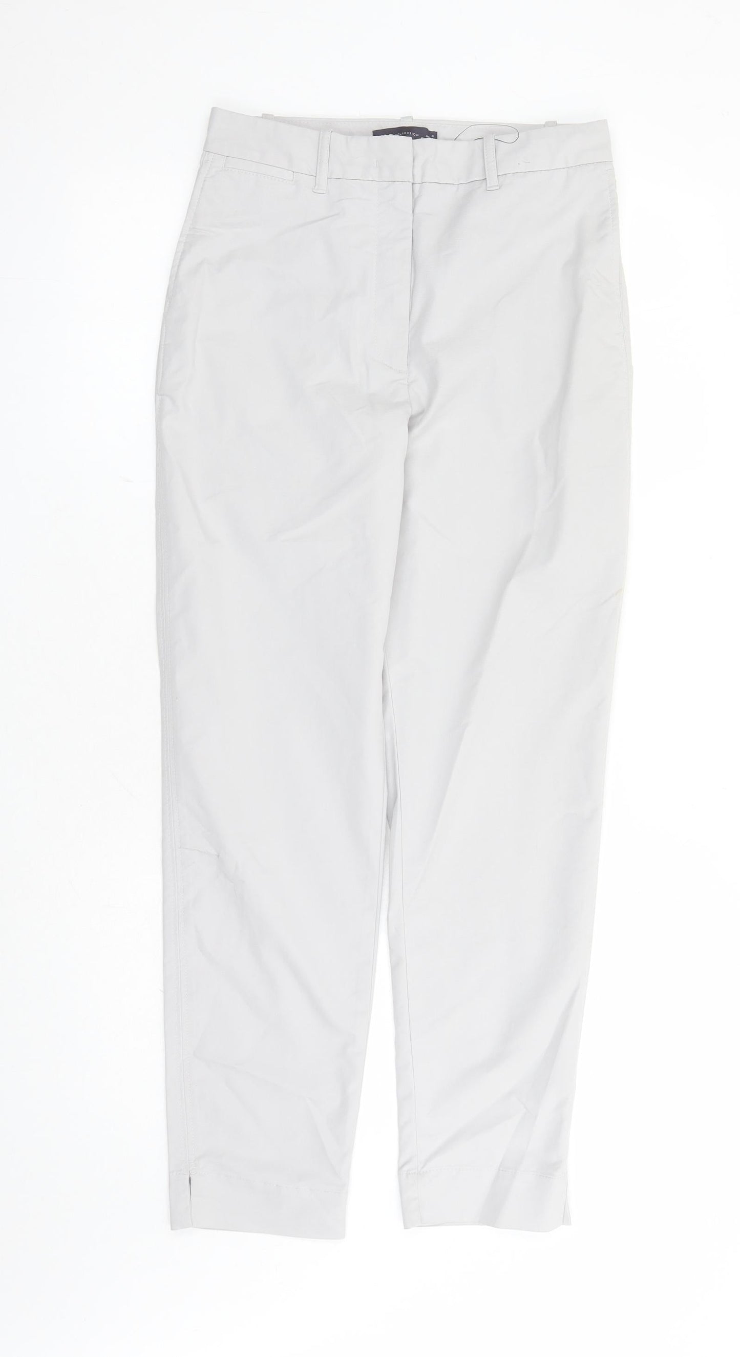 Womens UK Size 8 Marks and Spencer Regular Fit Chino Grey Trousers