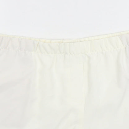 Marks and Spencer Womens Ivory Polyester Bermuda Shorts Size 20 L5 in Regular - Elasticated Waist