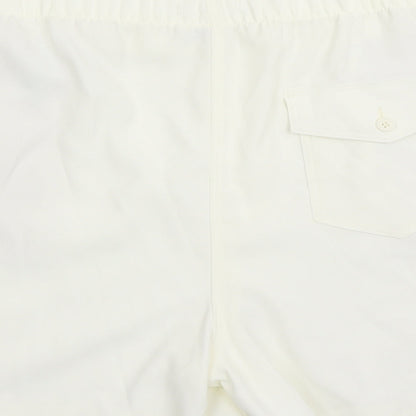 Marks and Spencer Womens Ivory Polyester Bermuda Shorts Size 20 L5 in Regular - Elasticated Waist