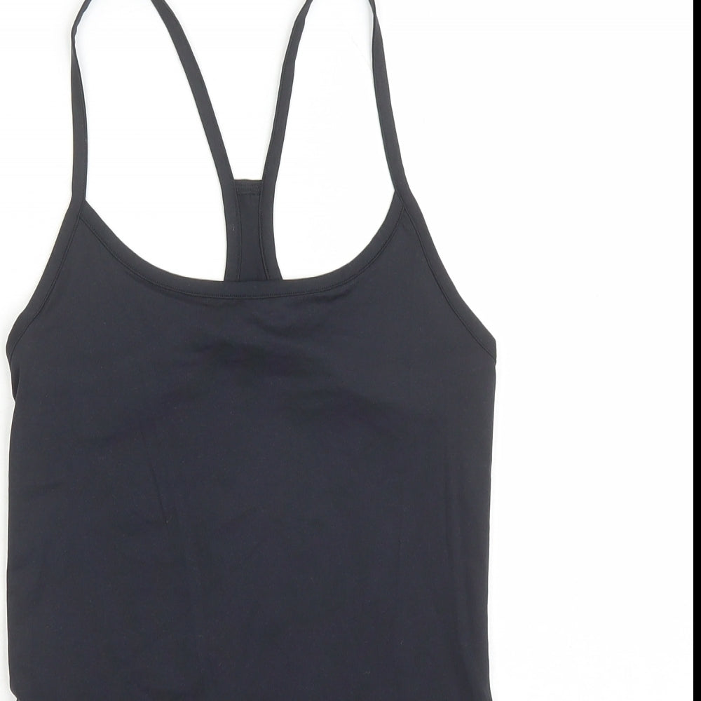 GOODMOVE Womens Black Polyester Camisole Tank Size 6 Round Neck Pullover