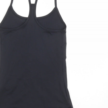 GOODMOVE Womens Black Polyester Camisole Tank Size 6 Round Neck Pullover