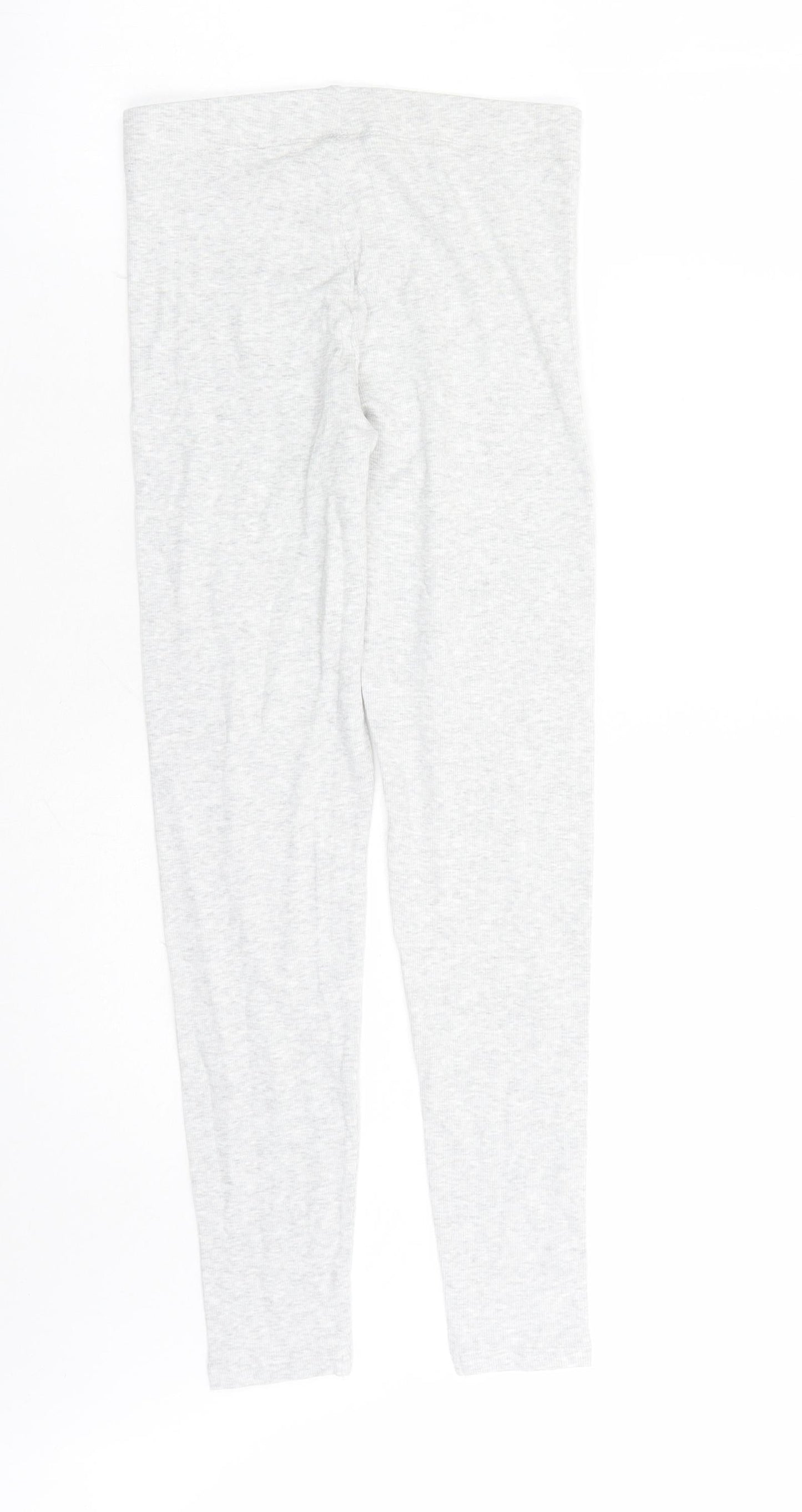 Marks and Spencer Girls Grey Cotton Carrot Trousers Size 13-14 Years L26 in Regular - Stretch