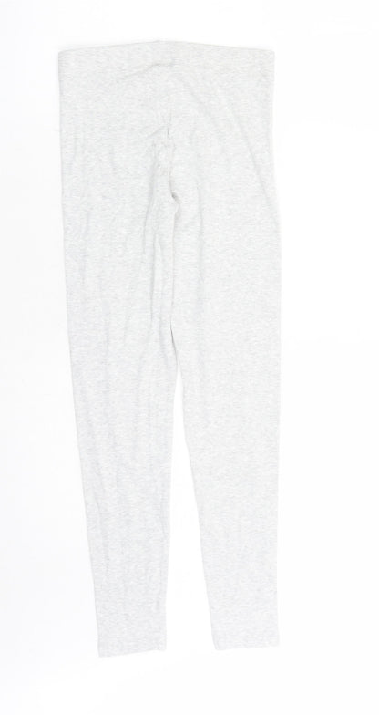 Marks and Spencer Girls Grey Cotton Carrot Trousers Size 13-14 Years L26 in Regular - Stretch