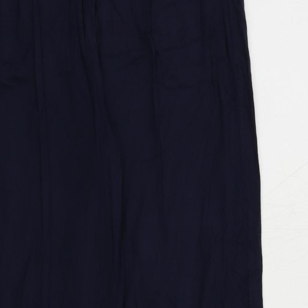 Marks and Spencer Womens Blue Viscose Jogger Trousers Size 8 L29 in Regular - Elastic Waist