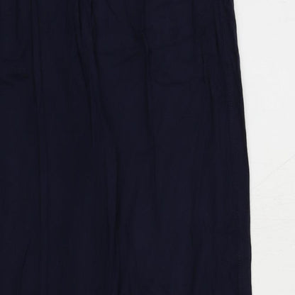 Marks and Spencer Womens Blue Viscose Jogger Trousers Size 8 L29 in Regular - Elastic Waist