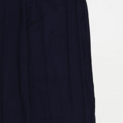 Marks and Spencer Womens Blue Viscose Jogger Trousers Size 8 L29 in Regular - Elastic Waist