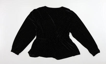 Womens UK Size 20 Marks and Spencer Black Wrap Blouse