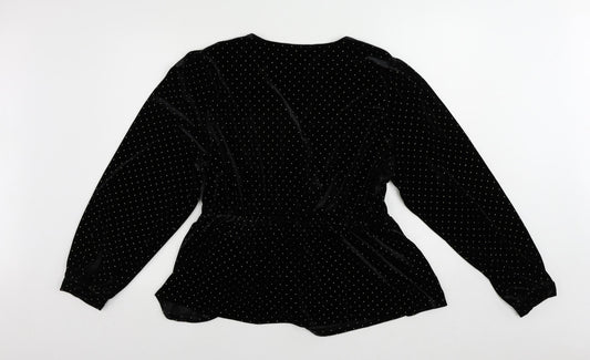 Womens UK Size 20 Marks and Spencer Black Wrap Blouse