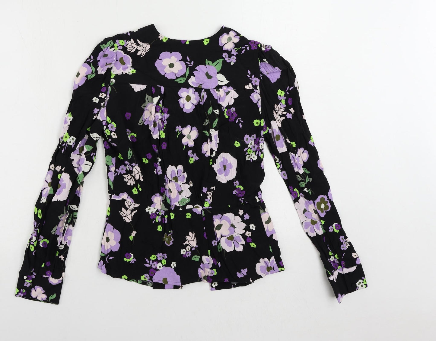 Womens UK Size 8 Marks and Spencer Black Basic Button-Up
