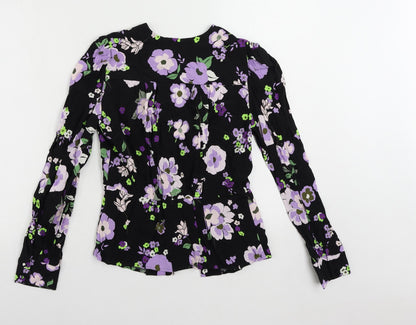Womens UK Size 8 Marks and Spencer Black Basic Button-Up