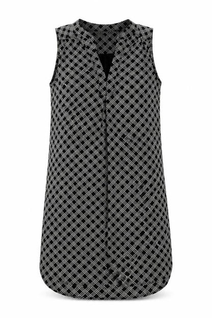 H&M Womens Black Geometric Polyester Shift Size 6 V-Neck Pullover