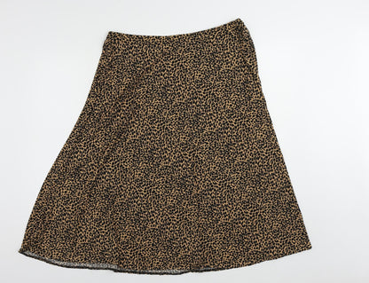 Oasis Womens Brown Animal Print Polyester A-Line Skirt Size XL - Elastic Waist