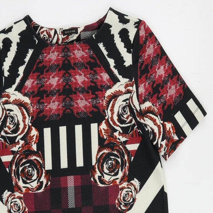 River Island Womens Multicoloured Geometric Polyester Shift Size 10 Boat Neck Pullover
