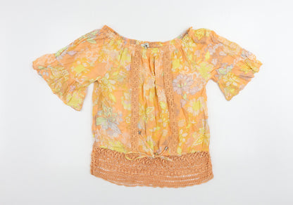 Womens UK Size 12 NEXT Orange Basic Blouse