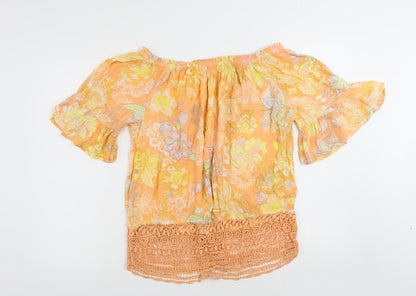 Womens UK Size 12 NEXT Orange Basic Blouse