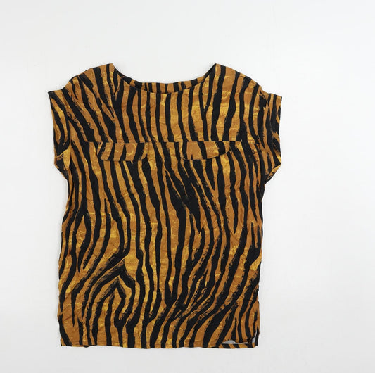 Womens UK Size 8 NEXT Brown Basic Blouse