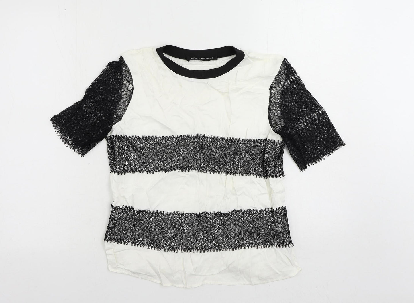 Womens UK Size M Zara White Basic Blouse