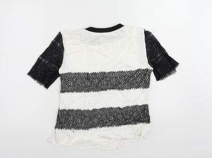 Womens UK Size M Zara White Basic Blouse